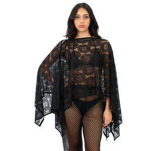 Lazy Daisy Delaney pull-over lace poncho top